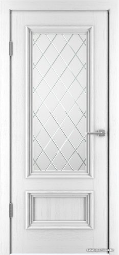Межкомнатная дверь IstokDoors Прага-4 ДЧ 70x200 (эмаль белая (R 9003)/стекло №19)