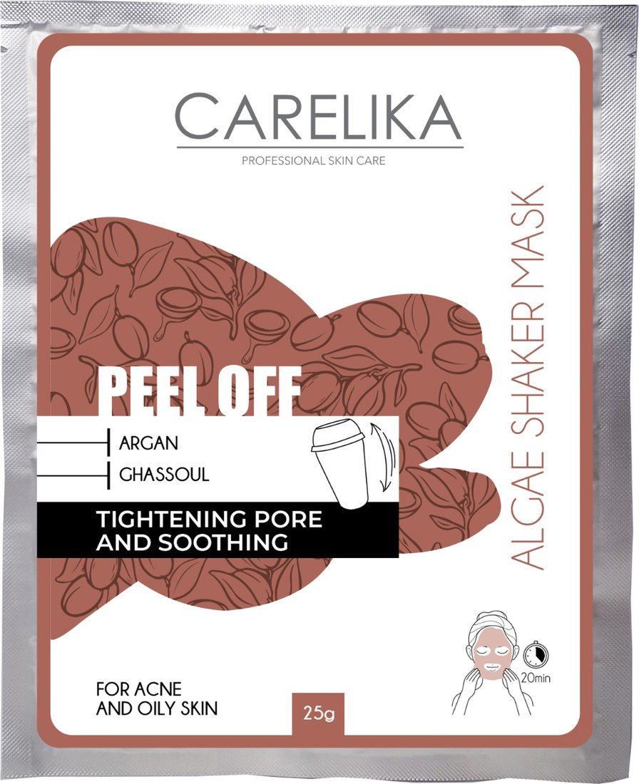 

Carelika Маска для лица альгинатная Peel off Algae Shaker Mask Tightening Pore And Soothing 25 г