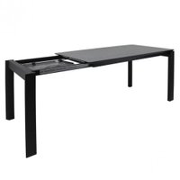 Кухонный стол Виста Бонн HPL 85x138/185 (камень серый/матовый черный)