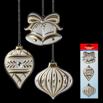 Елочная игрушка Erich Krause Decor 3 украшения Елочные игрушки золото 49595
