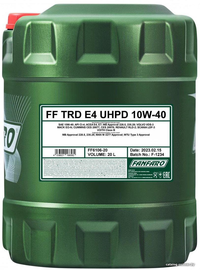 Моторное масло Fanfaro TRD E4 UHPD 10W-40 20л