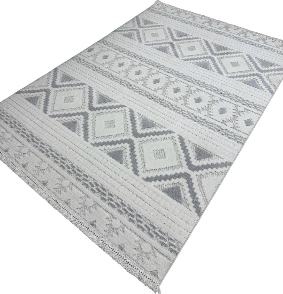 

Ковер для жилой комнаты Radjab Carpet Поло Прямоугольник PL 273 12524RK (2x2.9, Cream/Grey)