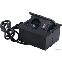 Блок розеток AKS Nova 4 выдвижной (1 розетка, черный)