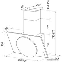 Кухонная вытяжка MAUNFELD Tower L Push 50 (черный)