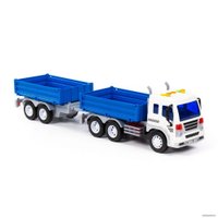 Грузовик Полесье Сити бортовой с прицепом 93127 (синий)