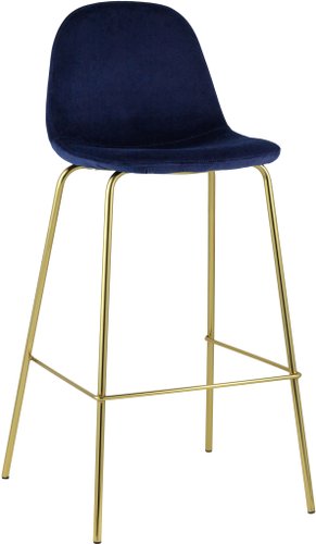 Стул Stool Group Валенсия велюр барный (синий) золотые ножки