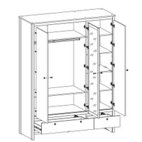 Шкаф распашной Black Red White Loft SZF3D2S (дуб вотан/черный) в Бресте