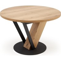 Кухонный стол Halmar Fanis okragly 120-160/120/78 (натуральный/черный)