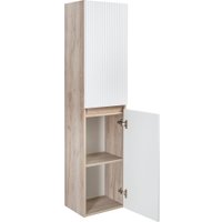  Runo Шкаф-пенал для ванной Модена (подвесной, крафтовый дуб)