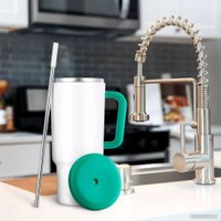 Термокружка Kitfort KT-1247 1.18л (белый/зеленый) в Борисове