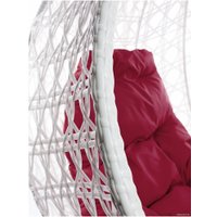 Подвесное кресло M-Group Для двоих Люкс 11510102 (белый ротанг/бордовая подушка)
