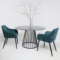 Кухонный стол AksHome Goto 120x75 (черный мрамор/черный)