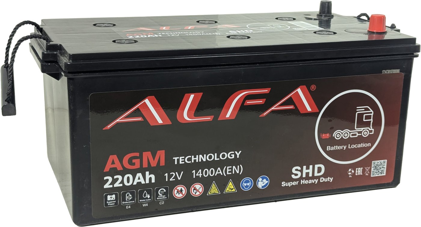 Автомобильный аккумулятор ALFA (3) евро L+ (220 А·ч)