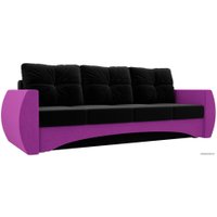 Диван Лига диванов Сатурн 101029 (микровельвет, черный/фиолетовый)