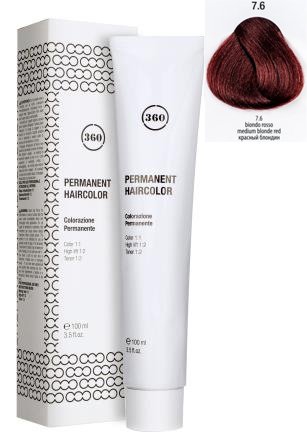 

Крем-краска для волос Kaaral 360 Permanent Haircolor 7.6 блондин красный 100 мл