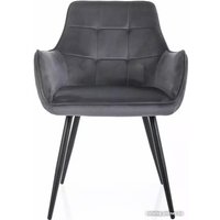 Стул с подлокотниками Signal Lemon Velvet 14 (темно-серый/черный)