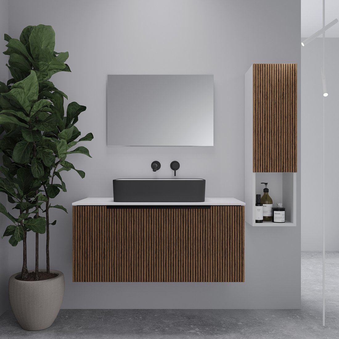 

ЗОВ Тумба под умывальник Дублин 100 DU100LWMRM (белый тростник)