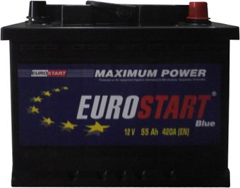 Автомобильный аккумулятор Eurostart Blue (55 А/ч)