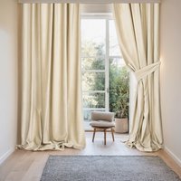 Комплект штор Mio Tesoro Velvet 150x260 + Гардина Вуаль 300х260 (кремовый, белый)