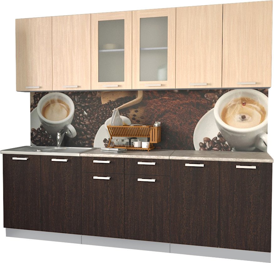 

Готовая кухня Интерлиния Мила 24 (дуб молочный/дуб венге)