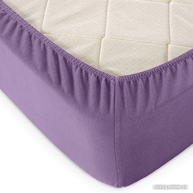 Простыня Alleri Трикотажная на резинке 80x200x20см (баклажан)