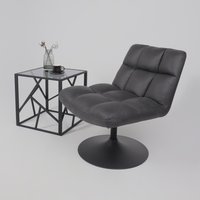 Интерьерное кресло AksHome Grande (экокожа, винтажный черный WATUSI 16/черный)