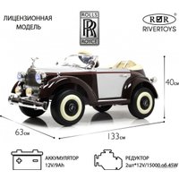 Электромобиль RiverToys Rolls-Royce E444EE (красный глянец)