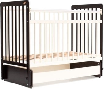 Классическая детская кроватка Bambini Euro Style М 01.10.05 (темный орех/слоновая кость)