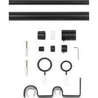 Карниз для штор Sundays Home Цилиндр Раздвижной 25/28мм 2-х рядный (черный матовый, 2-3.6м)