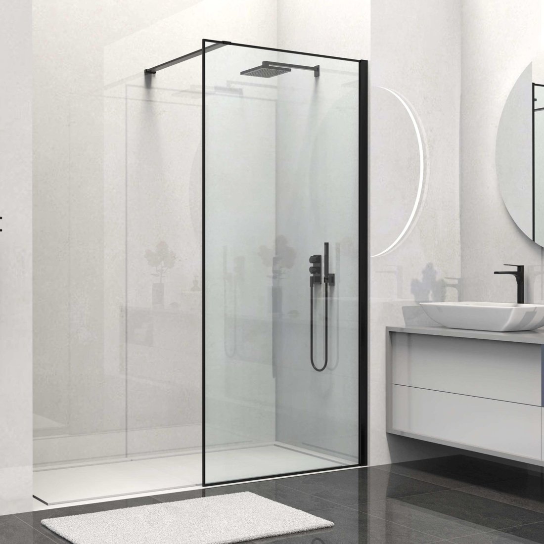 Душевая стенка Vincea Walk-In VSW-1HS800CLB