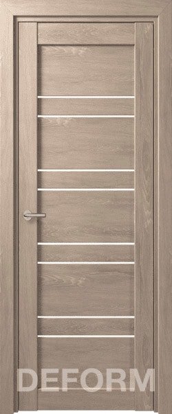 

Межкомнатная дверь Юркас Deform D15 ДО 80x200 (дуб шале седой/lacobel белый лак)