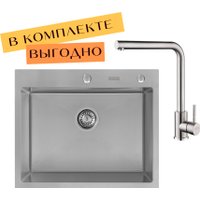 Кухонная мойка ARFEKA ECO AR 600*500 + cмеситель ISIS SATIN