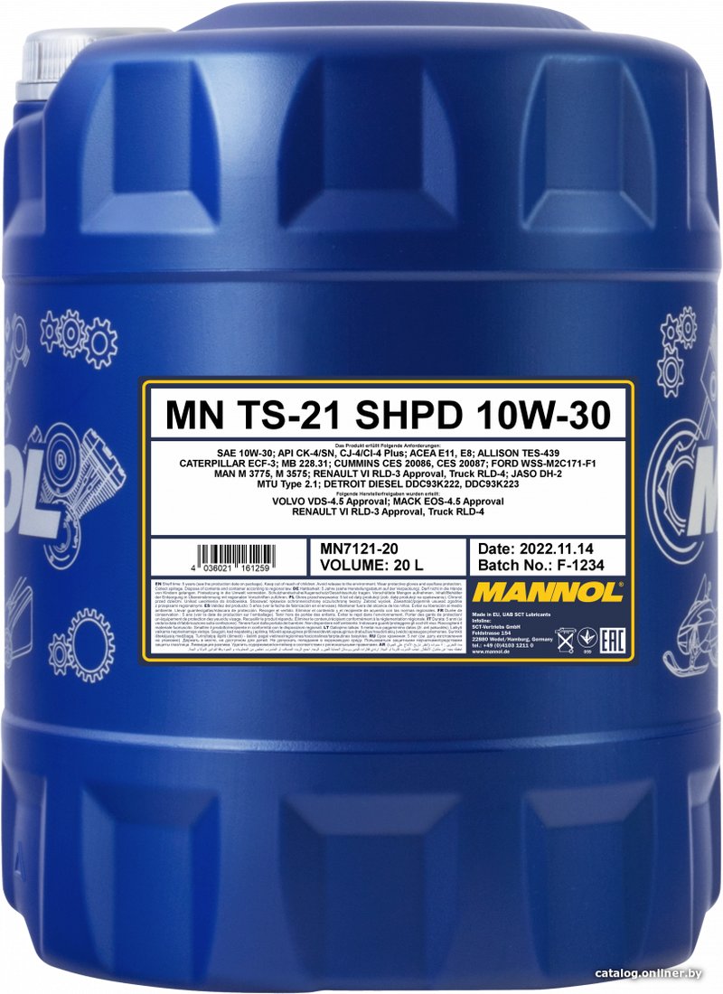 Моторное масло Mannol TS-21 SHPD 10W-30 20л