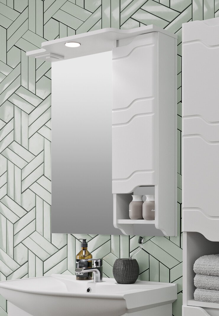 

Runo Шкаф с зеркалом для ванной Стиль 65 правый