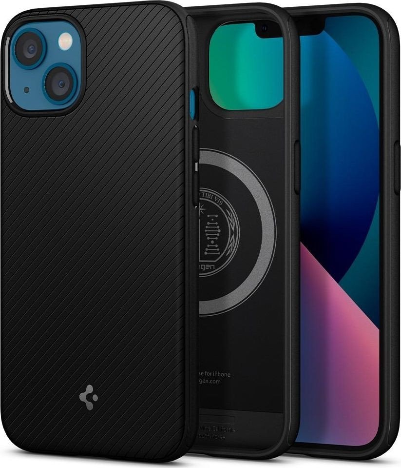 

Чехол для телефона Spigen Mag Armor (MagFit) для iPhone 13 ACS03546 (черный)