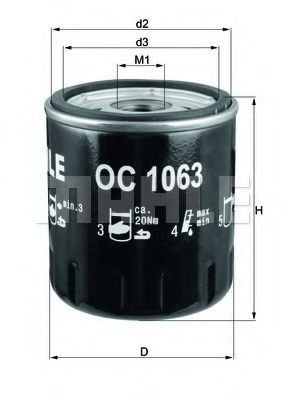 

Масляный фильтр Mahle Knecht OC1063