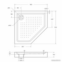 Душевой поддон BelBagno TRAY-BB-P-90-15-W 90x90