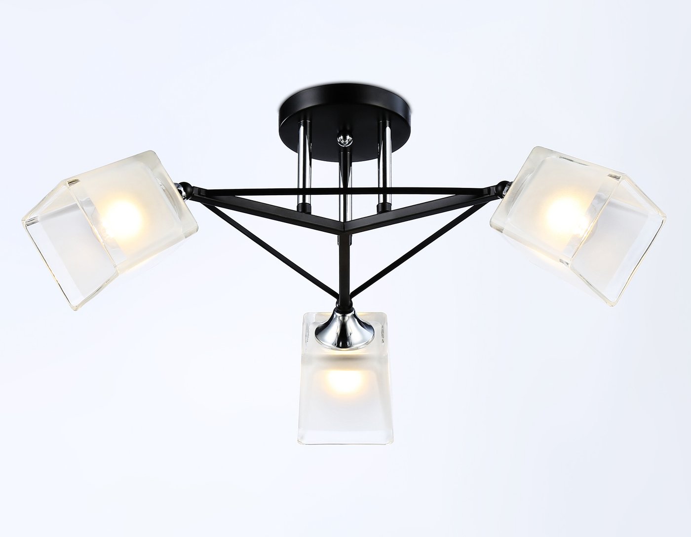 

Люстра средней высоты Ambrella light TR303072/3 BK/CH/FR (черный/хром/белый матовый)