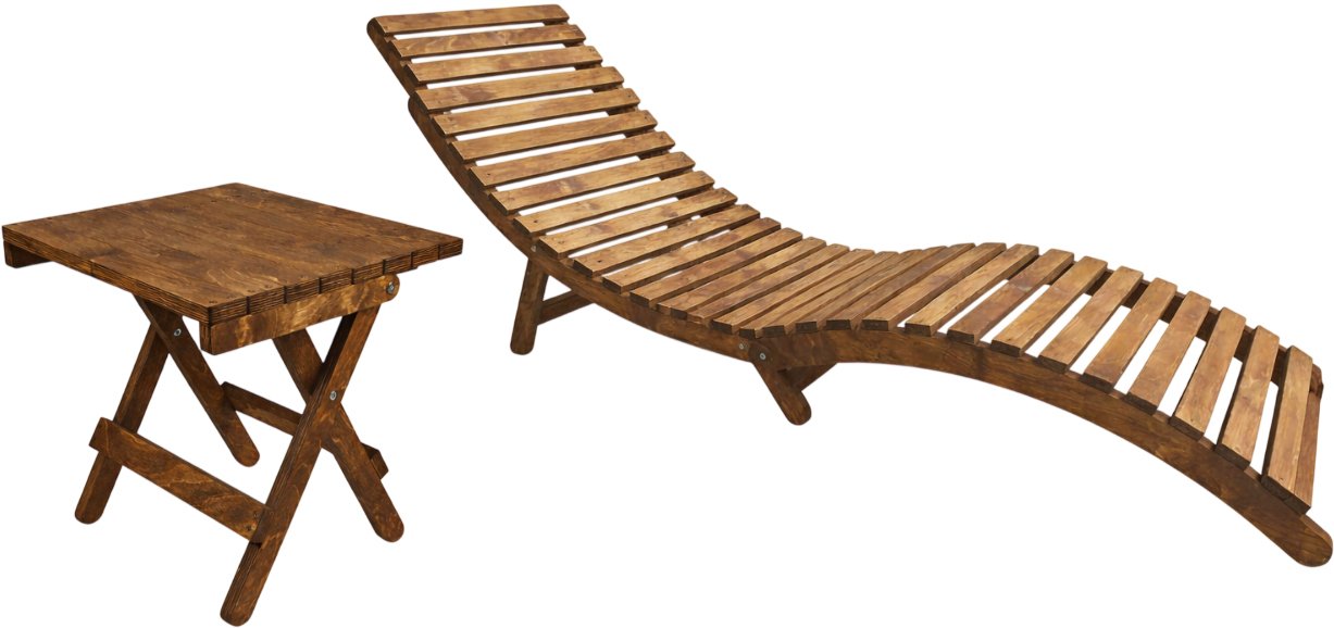 Набор садовой мебели ИП Андронович. Д. А. Meridian складной деревянный, с подголовником (темный)