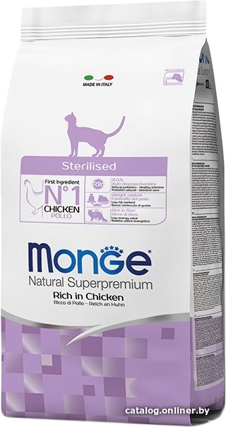 Сухой корм для кошек Monge Sterilised Rich in Chicken 10 кг