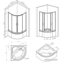 Душевой уголок AM.PM Gem Deep 90x90 W90G-401A090BT