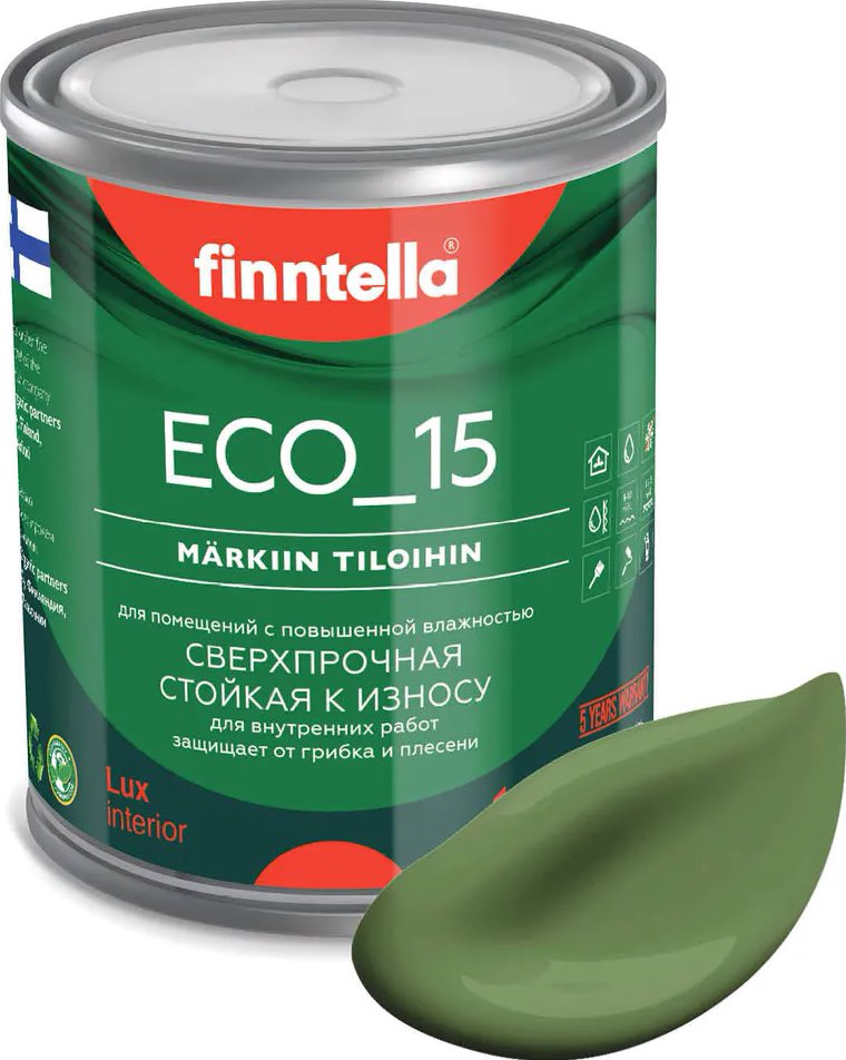 

Краска Finntella Eco 15 Vihrea F-10-1-1-FL025 0.9 л (зеленый)