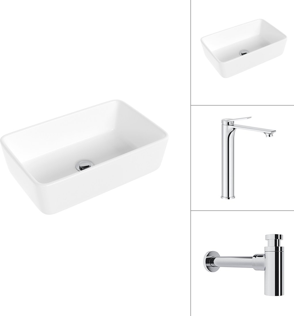 Умывальник Lauter 21674A + Rio 21AM12672 с сифоном 21635CH (хром)