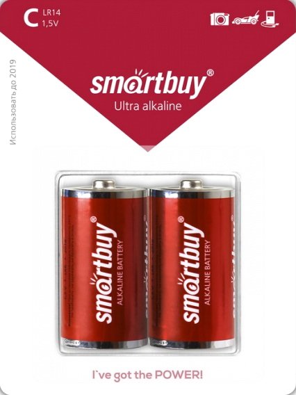 

Батарейка SmartBuy Ultra Alkaline С 2 шт. SBBA-C02B