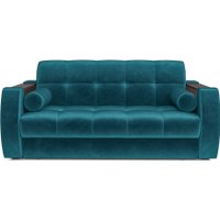 Диван Мебель-АРС Аккордеон Барон №3 ППУ 155x200 (бархат синий/зеленый Star Velvet 43 Black Green)