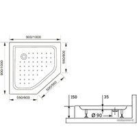 Душевой поддон RGW LUX/TN-TR 16180500-41 100x100