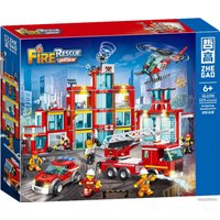 Конструктор Zhe Gao QL2258 Штаб пожарной охраны
