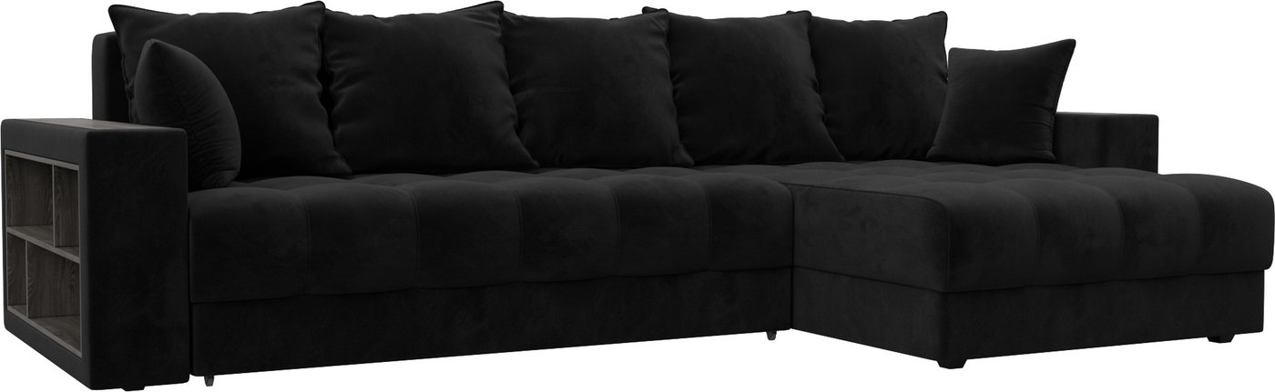 

Угловой диван Лига диванов Лига-050 НПБ универсальный 128596 (велюр Seven 35 черный)