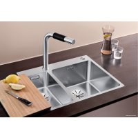 Кухонная мойка Blanco Andano 340/180-IF/A 525247 (с клапаном-автоматом, сатин)