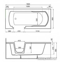 Ванна Polimat Vovo 180x80 00016 (белый)